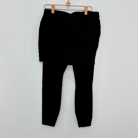 CAbi Black Ruched Mock wrap Skirt Leggings Combo Pickleball activewear Sz Small - Picture 5 of 5